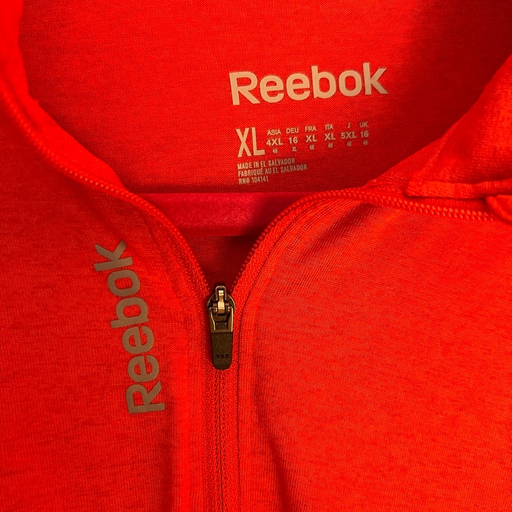 Reebok, fuchsia, moisture wicking, long sleeved shirt.
